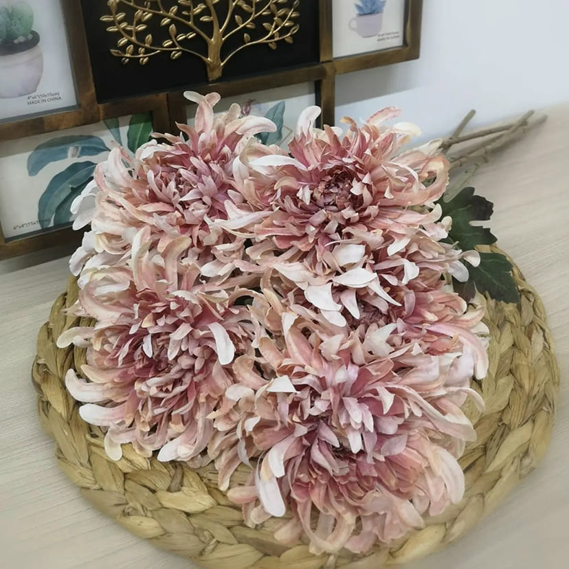 Искусственные цветы в Череповце | Цветок искусственный «Хризантема», персиково-розовая, одиночный