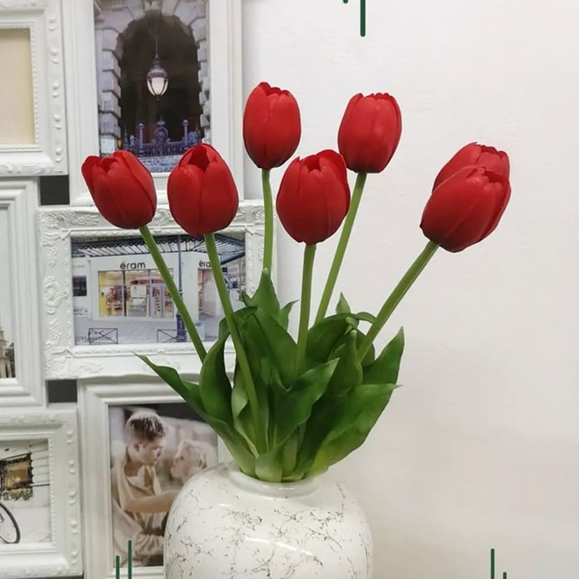 Искусственные цветы в Череповце | Цветы искусственные «Тюльпаны», красные, букет