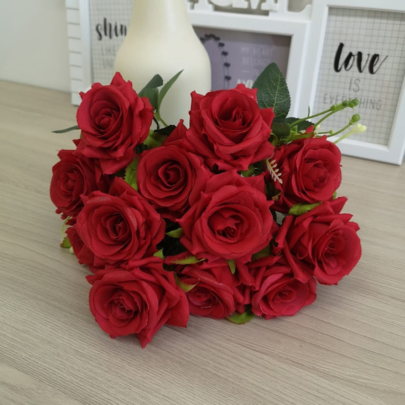 Искусственные цветы в Череповце | Цветы искусственные «Розы острые», красные, букет