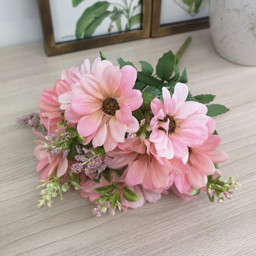 Искусственные цветы в Череповце | Цветы искусственные «Ромашки с бутонами», розовые, букет