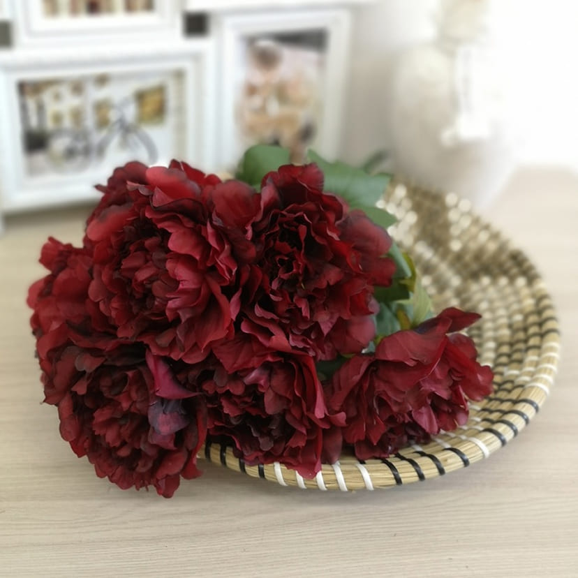 Искусственные цветы в Череповце | Цветы искусственные «Пионы», бордовые, букет