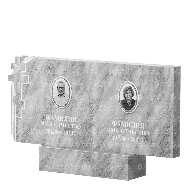 Памятники из мрамора в&nbsp;Череповце | Двойной мраморный памятник ФМ-139