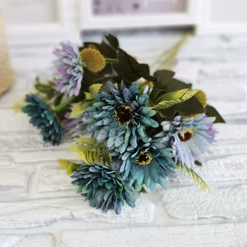 Искусственные цветы в Череповце | Цветы искусственные «Ромашки», фиолетово-голубые, букет