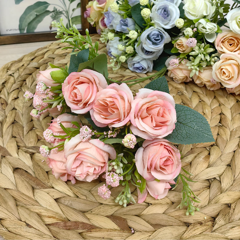Искусственные цветы в Череповце | Цветы искусственные «Розы», нежно-розовые, букет